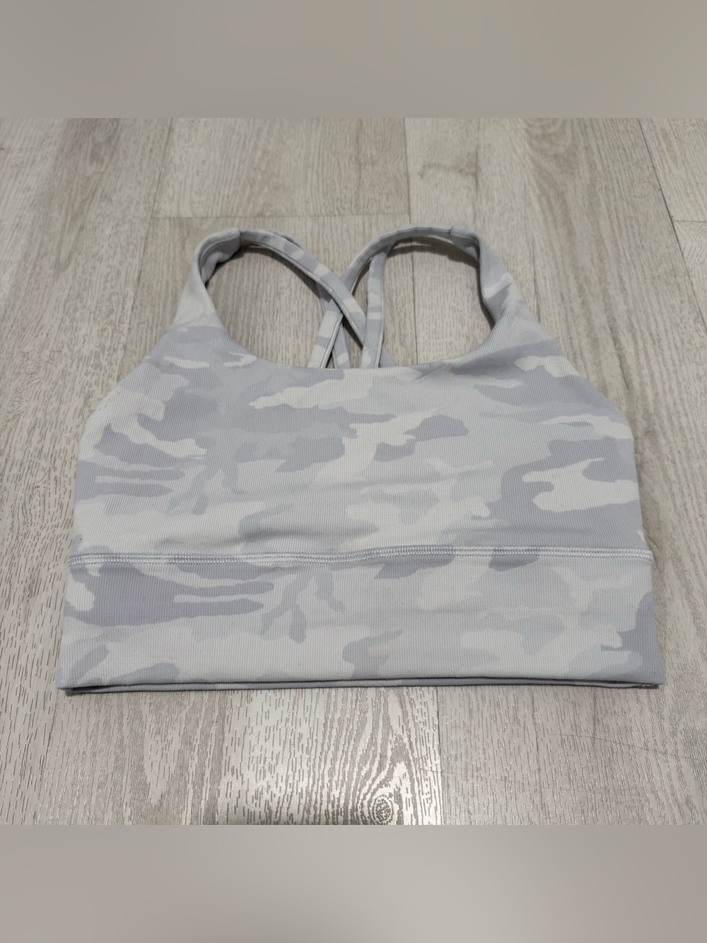 Lululemon Gray Camo Free to Be Elevated Sports Bra Size 4